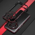 Per Xiaomi 14 Serie Ultra Aurora Protezione per lenti + Custodia per telefono con struttura in metallo (Nero Rosso)