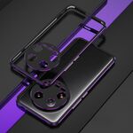 Per Xiaomi 14 Serie Ultra Aurora Protezione per lenti + Custodia per telefono con struttura in metallo (Nero Viola)