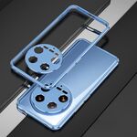 Per Xiaomi 14 Serie Ultra Aurora Protezione per lenti + Custodia per telefono con struttura in metallo (blu argento)