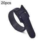 Pacchetto di archiviazione cavi dati con cinghie fisse in nylon da 20 pezzi, modello: 10 x 100 mm nero