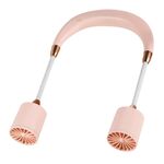 Ventilatore portatile da appendere al collo, ricarica USB, piccolo ventilatore da esterno a lunga durata (rosa)