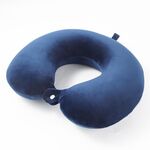 Cuscino memory portatile per pisolini Cuscino multifunzionale da viaggio per aereo a forma di U (blu navy)