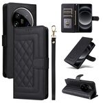 Per Xiaomi 14 Custodia a vibrazione in pelle Ultra Diamond Lattice (nera)