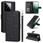 Per Xiaomi 14 5G Custodia per cellulare in pelle con reticolo di diamanti (nera)