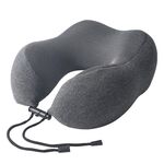 Cuscino portatile per la cura del collo da viaggio a forma di U in memory foam di cotone lavorato a maglia (grigio scuro)