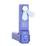 PS-J009 Mini ventilatore portatile pieghevole con cicalino luminoso 4 in 1 a LED con funzione Power Bank (blu navy)
