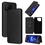 Per ASUS ROG Phone 8 Custodia per cellulare in pelle con texture in fibra di carbonio (nera)