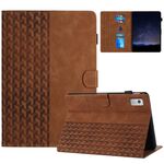 Custodia Smart Tablet in pelle goffrata per Lenovo Tab M9 Building Blocks (marrone)