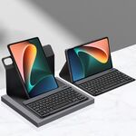 Custodia in pelle per tablet intelligente con tastiera con rotazione a 360 gradi per Xiaomi Pad 6 Max 14 pollici 2023 (nero)