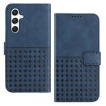 Custodia per telefono in pelle con blocco RFID in tessuto goffrato per Samsung Galaxy S23 FE 5G (blu)