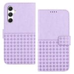 Per Samsung Galaxy S23 FE 5G Custodia per telefono in pelle con blocco RFID intrecciato in rilievo (viola)