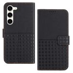 Custodia per telefono in pelle con blocco RFID in tessuto goffrato per Samsung Galaxy S23+ 5G (nera)
