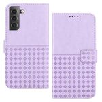Custodia per telefono in pelle con blocco RFID intrecciato in rilievo per Samsung Galaxy S22+ 5G (viola)