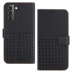 Custodia per telefono in pelle con blocco RFID in tessuto goffrato per Samsung Galaxy S22 5G (nera)