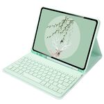 Per Xiaomi Pad 5 / Pad 5 Pro Custodia in pelle per tablet con tastiera Bluetooth da 11 pollici con cappuccio rotondo e slot per penna (verde)