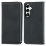 Custodia per telefono in pelle magnetica retro Skin Feel per Samsung Galaxy S23 FE 5G (nera)