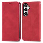 Custodia per telefono in pelle magnetica retro Skin Feel per Samsung Galaxy S23 FE 5G (rossa)