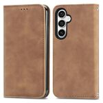 Custodia per telefono in pelle magnetica retro Skin Feel per Samsung Galaxy S23 FE 5G (marrone)