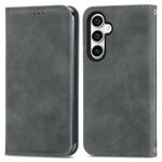 Custodia per telefono in pelle magnetica retro Skin Feel per Samsung Galaxy S23 FE 5G (grigio)