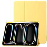 Custodia per tablet in pelle tripla in acrilico trasparente per iPad Air 11 2024 (gialla)