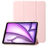 Custodia per tablet in pelle tripla in acrilico trasparente per iPad Air 13 2024 (rosa)