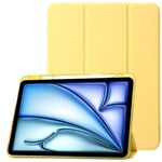 Per iPad Pro 11 2024 Custodia tablet in pelle tripla acrilica trasparente (gialla)