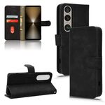 Per Sony Xperia 1 VI 2024 Custodia per telefono in pelle con vibrazione magnetica Skin Feel (nera)