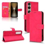Per Sony Xperia 1 VI 2024 Skin Feel Custodia magnetica in pelle con vibrazione (Rosa rossa)