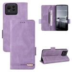 Custodia per telefono in pelle con chiusura ultra magnetica per ASUS Zenfone 11 (viola)