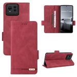 Custodia per telefono in pelle con chiusura ultra magnetica per ASUS Zenfone 11 (rossa)