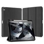 Custodia per tablet in pelle magnetica con texture in tessuto per iPad Air 13 2024 DUX DUCIS Domo (nero)
