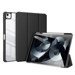 Custodia per tablet in pelle antiscivolo per iPad Air 13 2024 DUX DUCIS TOBY con funzione di sospensione/sveglia (nero)