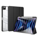 Custodia per tablet in pelle antiscivolo per iPad Pro 13 2024 DUX DUCIS TOBY con funzione di sospensione/sveglia (nero)
