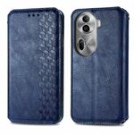 Per OPPO Reno11 Pro 5G Custodia per telefono in pelle magnetica pressata con griglia cubica EU (blu)