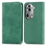 Per OPPO Reno11 Pro 5G EU Custodia per telefono in pelle con vibrazione magnetica retrò Skin Feel (verde)