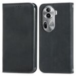 Per OPPO Reno11 Pro 5G EU Custodia per telefono in pelle con vibrazione magnetica retrò Skin Feel (nero)