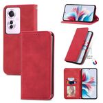 Custodia per telefono in pelle con vibrazione magnetica retrò per OPPO Reno11 F 5G (rosso)