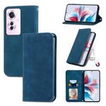 Per OPPO Reno11 F 5G Custodia per telefono in pelle con vibrazione magnetica retrò Skin Feel (blu)