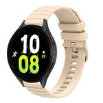 Per Samsung Galaxy Watch5 / 5 Pro Cinturino per orologio in silicone a tinta unita ondulato da 20 mm (colore Starlight)