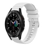 Per Samsung Galaxy Watch4 Classic 42mm/46mm 20mm Cinturino in silicone a tinta unita ondulato punteggiato (bianco)