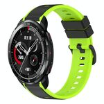 Cinturino per orologio in silicone bicolore For Honor Watch GS Pro 22mm (nero + verde lime)