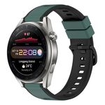 Per Huawei Watch 3 Pro Nuovo cinturino in silicone bicolore da 22 mm (verde oliva + nero)