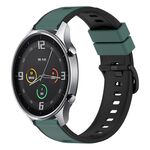 Per Xiaomi MI Watch Color 22mm Cinturino in silicone bicolore (verde oliva + nero)