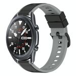 Per Samsung Galaxy Watch3 45mm 22mm Cinturino in silicone bicolore (nero + grigio)