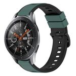 Per Samsung Galaxy Watch 46mm 22mm Cinturino in silicone bicolore (verde oliva + nero)