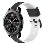 Per Samsung Gear S3 Frontier 22mm Cinturino in silicone bicolore (nero + bianco)