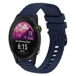 Per Garmin Forerunner 255S 18mm Cinturino in silicone a tinta unita punteggiato ondulato (blu scuro)