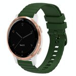 Per Garmin Vivoactive 4S Cinturino per orologio in silicone a tinta unita ondulato da 18 mm (verde militare)