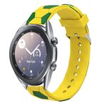 Per Samsung Galaxy Watch3 41 mm 20 mm stile calcio connettore in metallo cinturino in silicone (giallo + verde)