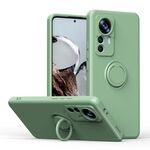 Per Xiaomi 12T / 12T Pro Ring Kickstand TPU Custodia per telefono in silicone (verde menta)